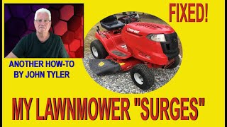 VIDEO  FIXED  LAWN MOWER ENGINE SURGING  John Tyler [upl. by Ayihsa]