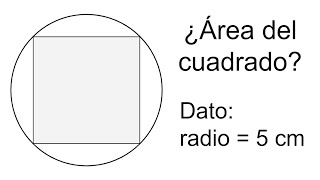 ÁREA DEL CUADRADO INSCRITO EN UNA CIRCUNFERENCIA DE RADIO CONOCIDO Geometría Básica [upl. by Amari]