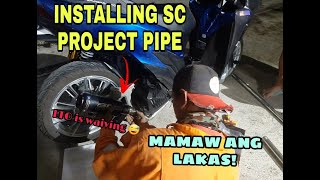 SC PROJECT PIPE INSTALLATION TO MY HONDA CLICK 125i [upl. by Otiragram]