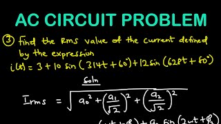 38  AC CIRCUITS PROBLEM 3 amp 4  Find the RMS value of an Alternation Quantity Voltage amp Current [upl. by Brockwell]