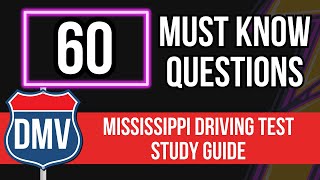 60 Mississippi Permit Test Questions 2024 DMV Written Practice amp Study Guide [upl. by Dorsy]