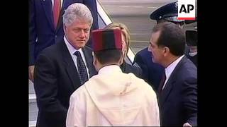 MOROCCO PRESIDENT CLINTON ARRIVES FOR FUNERAL OF KING HASSAN II [upl. by Twitt]