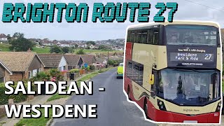 Brighton Bus Route 27 Saltdean  Westdene [upl. by Moorish]