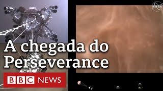 Nasa divulga vídeo do robô Perseverance pousando em Marte [upl. by Dranoel786]