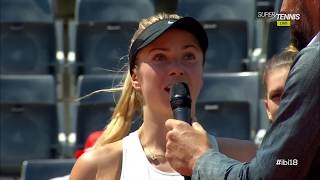 Svitolina beats Halep Tennis Finals Rome 2018 Speech [upl. by Horatius]