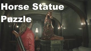 Resident Evil 2 Remake Claire 2nd Run  Horse Statue Puzzle [upl. by Atilegna565]