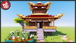 How to build Simple small CHINESE house Timelapse  Minecraft [upl. by Retsae]