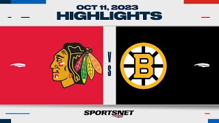 NHL Highlights  Blackhawks vs Bruins  October 11 2023 [upl. by Malamud]