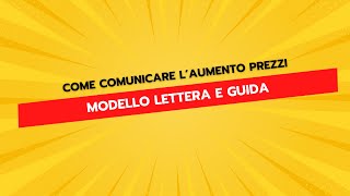 Lettera per Aumento Prezzi  Fac Simile e Guida [upl. by Doralynn]