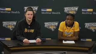 Towson Womens Basketball Press Conference Following Victory of UMBC [upl. by Eeralav]