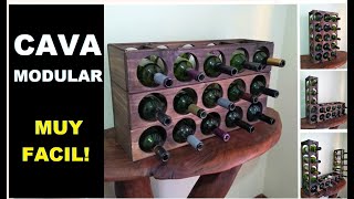 CAVA MODULAR para VINOS de madera  BOTELLERO FACIL DE HACER [upl. by Mcneely]