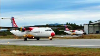 DAT ATR72  ATR42 at Stord Airport nov 2009 [upl. by Ettezyl]