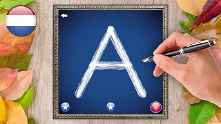 Leer hoofdletters AZ schrijven  Nederlands Alfabet Dutch Alphabet  Letter School [upl. by Akimrehs]