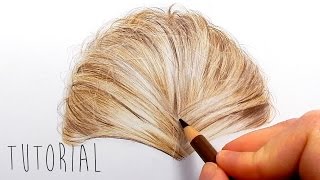 Tutorial  How to draw realistic blonde hair with colored pencils  Emmy Kalia [upl. by Sirdna]