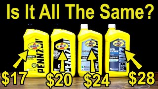 Are They All The Same Motor Oil Lets Settle This Four Levels of Pennzoil Motor Oil Compared [upl. by Recneps95]