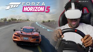 Forza Horizon 5 in VIRTUAL REALITY  RACING WHEEL Setup [upl. by Leiso]