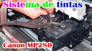 👍Instalación de cartuchos y sistema de tintas  Canon MP280 [upl. by Giorgi]