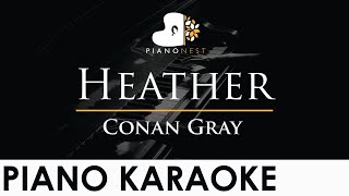 Conan Gray  Heather  Piano Karaoke Instrumental Cover with Lyrics [upl. by Judy]