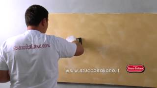 Marmorino Metallic gold  How to apply Marmorino Venetian Plaster [upl. by Cykana]