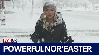 Noreaster dumps snow across the East Coast [upl. by Jennine]