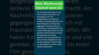 Mein Wochenende  deutsch lesen A2 german GermanVocabulary GermanCulture GermanPhrases germany [upl. by Eladnor]