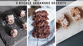 3 RYCHLÉ VEGANSKÉ NEPEČENÉ DEZERTY  v karanténě  Kokosové kuličky sušenky a raw tyčinky [upl. by Rizas]