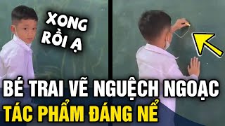 Bé trai 8 tuổi cầm phấn VẼ NGUỆCH NGOẠC ít phút sau dân mạng TRÒN MẮT nhìn kết quả  Tin 3 Phút [upl. by Annoda]