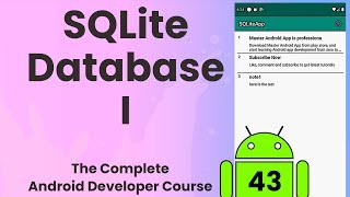 Android SQLite Database part 1  Android Tutorial 43 [upl. by Normak]