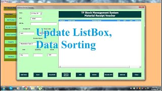 Inventory Management in Excel VBA Tutorial Part 8  Update Edit ListBox Data Sorting Using VBA [upl. by Nive]