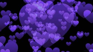 Hearts Background Video 💜 Purple Flying Hearts Effect  Colorful HD Hearts Sensory Wallpaper 4K HD [upl. by Lanahtan]