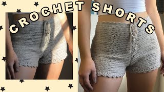 Crochet Shorts  HighWaisted Shorts  Tutorial Easy and beginner friendly [upl. by Umberto912]