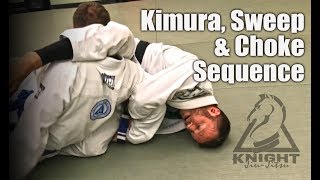 JiuJitsu Submissions  Kimura Sweep amp Choke Sequence [upl. by Arik734]