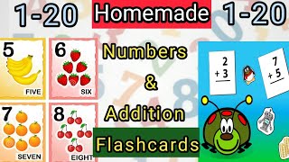 How to make Math Flashcards at home  Numbers and Addition 120 flashcardsFlashcards for KidsDIY [upl. by Eniac470]