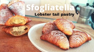 Homemade Sfogliatella  So many layers Lobster tail pastry [upl. by Anayi]