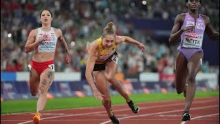 Gina Lueckenkemper defeated Mujinga Kambundji 1099s🔥I Womens 100m Final Munich 2022 [upl. by Ojyma279]