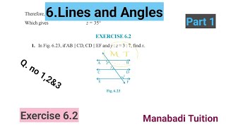 9th class mathsChapter 6🤷‍♀️Lines and Angles💁‍♂️Exercise 62 Qno 12amp3 part 1with notes [upl. by Omari]