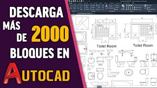 COMO DESCARGAR BLOQUES PARA AUTOCAD  MÁS DE 2000 BLOQUES GRATIS [upl. by Diehl278]