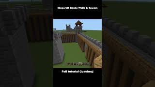 Minecraft Castle Walls and Towers minecraftshort minecraftcastle [upl. by Esinehs]