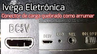 Conector de carga quebrado adaptando cabo USB para carregar [upl. by Moise]