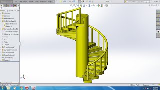 Solidworks tutorial Spiral staircase [upl. by Sanoj]