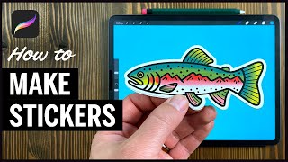 How to make STICKERS Procreate  Full Process [upl. by Kiehl]