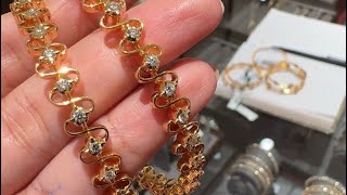 Tanishq 22k Diamond Bangle Designs with PriceDiamond BanglesDiamond BraceletDeeya [upl. by Hilario]