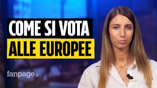 Elezioni Europee 2024 come si vota l8 e 9 giugno scheda elettorale simboli e preferenze [upl. by Ardnaeed]