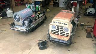 Homemade ice fishing Track Sled TrackTor and Track Rat [upl. by Eniamrehs940]