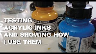 Testing Daler Rowney FW Acrylic Inks [upl. by Nemracledairam]