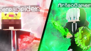 SenpaiSpider vs ArteoGamerOffical Axe PvP Challenge [upl. by Noiztneb172]