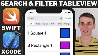 Search and Filter Table View Swift Xcode Tutorial  Search Bar and Scope Buttons [upl. by Nnylyam169]