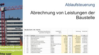 Die Abrechnung der Baustelle  Baubetrieb  htw saar [upl. by Yesac]