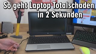 So geht Laptop Totalschaden in 2 Sekunden 🔨 Hardware Test 👉 Mainboard ausbauen [upl. by Nauqahs]