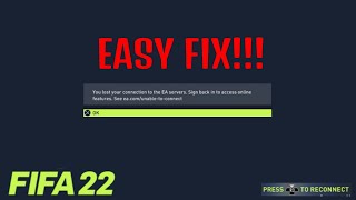 How To CONNECT To The EA SERVERS in FIFA 22 EASY FIX [upl. by Suivatnod724]